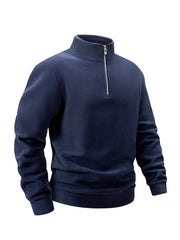 Modern Stand Collar Zip Pullover