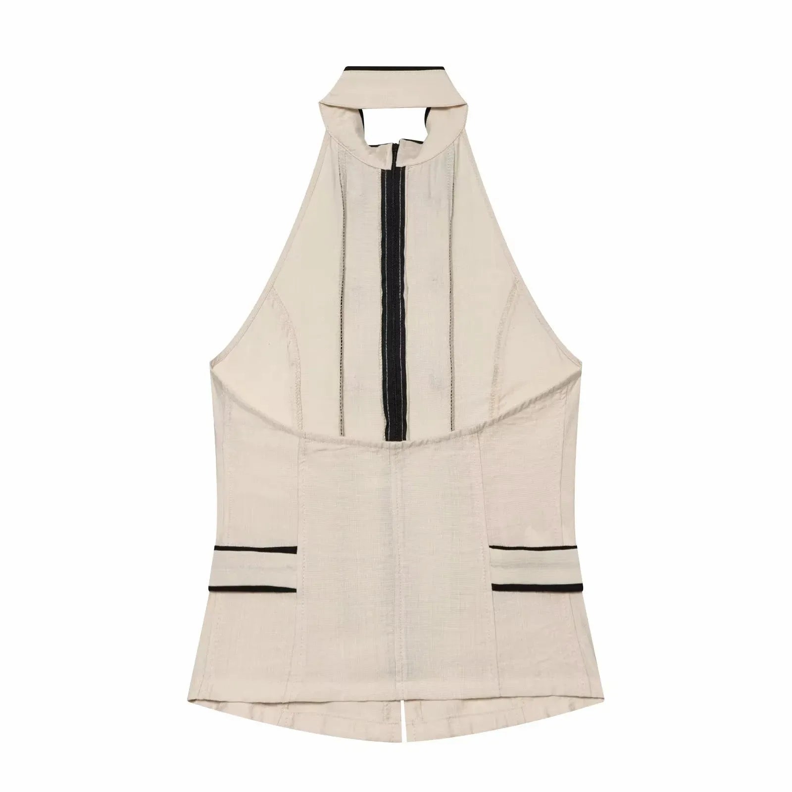 Women Summer Elegant Silk Texture Tops Fashion Women Vacation Halter Backless Beach Style Party Lady Tops