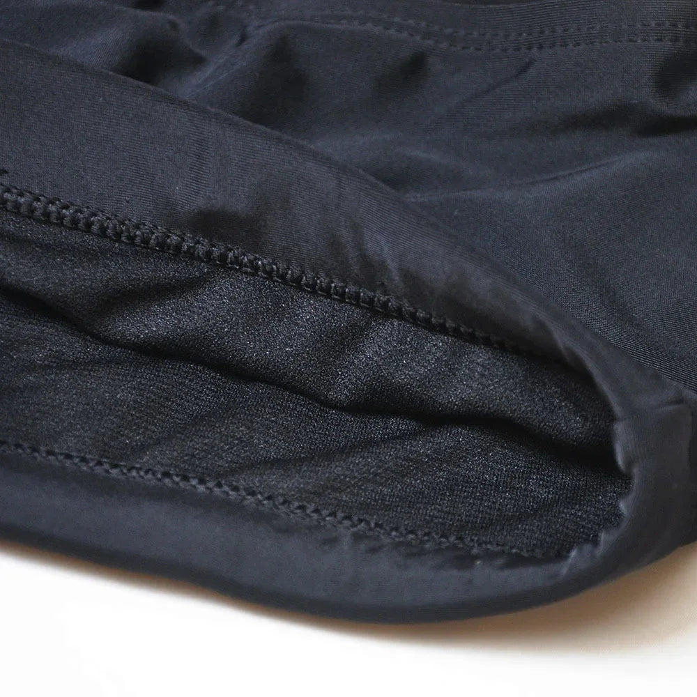 Sexy Mens Swimwear Solid Black Swim Boxer Briefs Bikini Brazilian Cut Surf Trunks Swimsuits Underwear Beach Sports Shorts