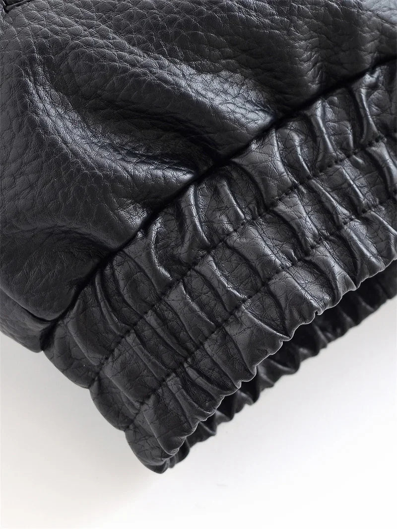 Black Faux Leather Moto Jacket