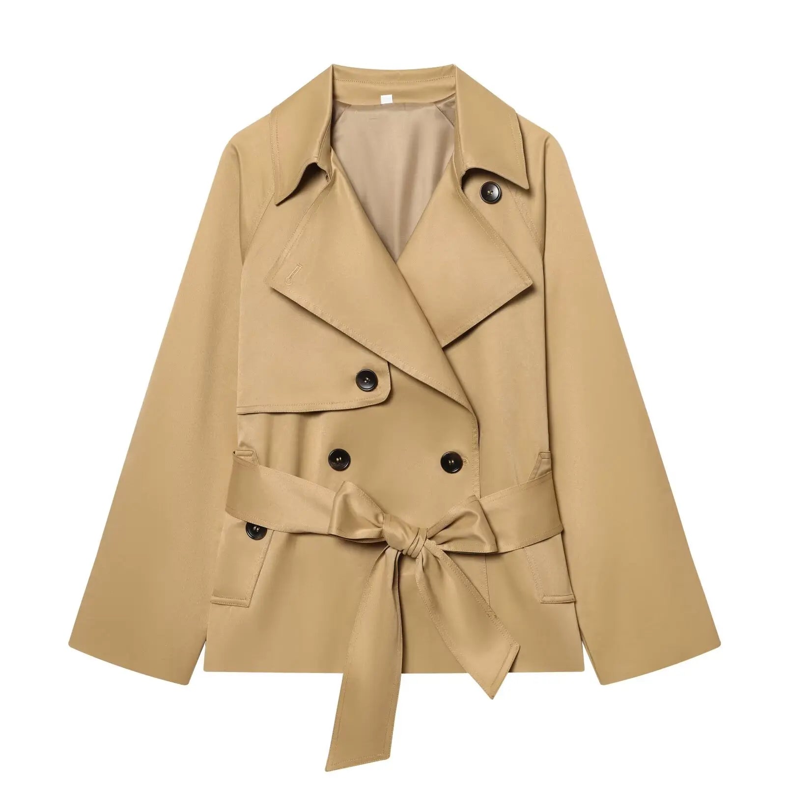 Women's Jackets Autumn 2026 New Fashion Short Trench Coats Chic Lapel Loose Elegant Women long-sleeved Warm Autumn Street Jacket