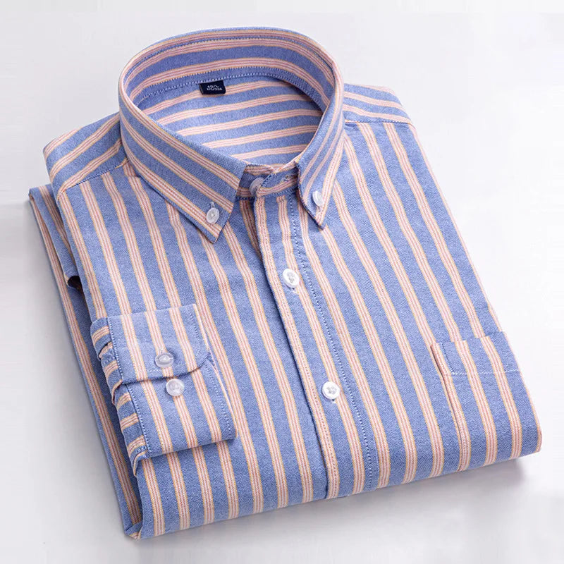 Vertical Striped Oxford Cotton Shirt