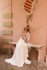 Elegant Boho Sweetheart Wedding Gown