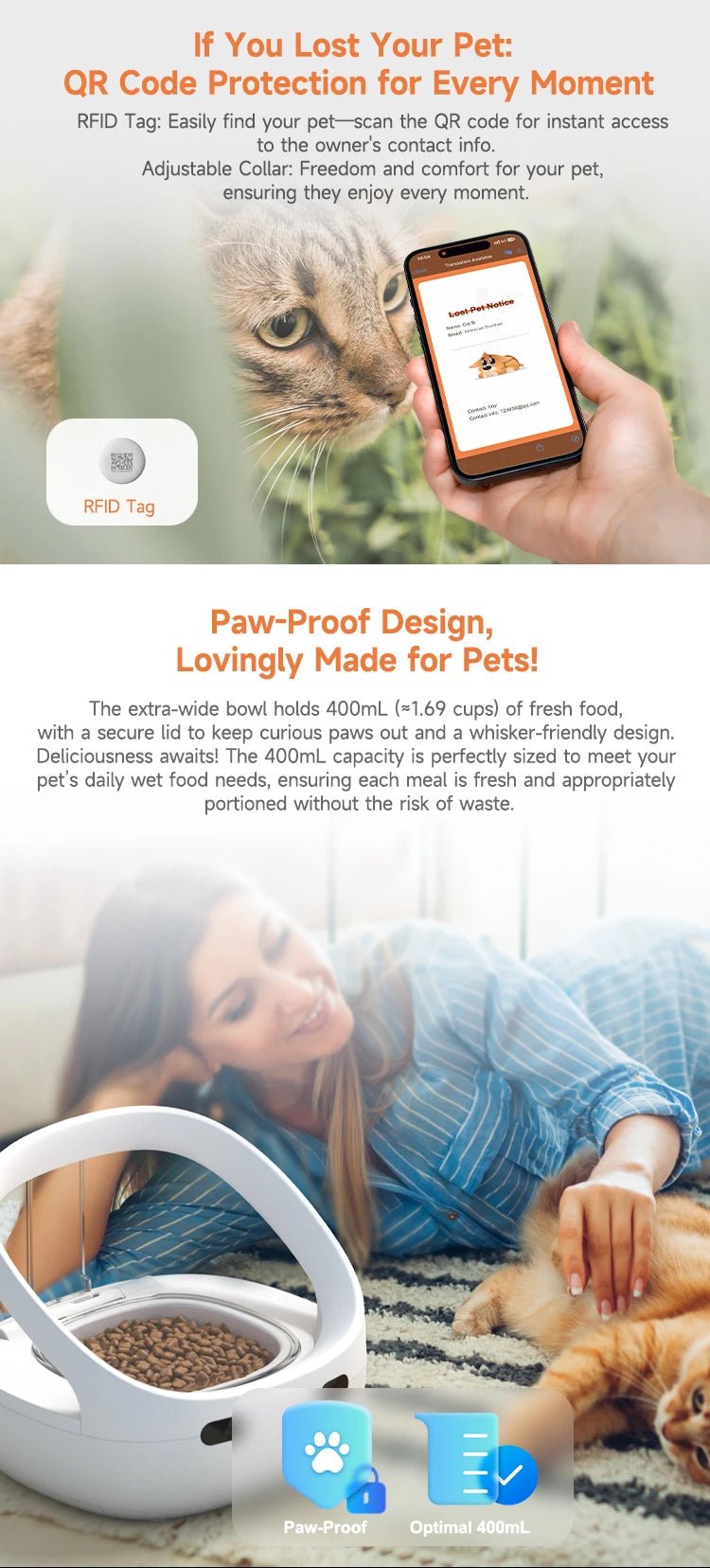 New Petoneer NutriCare Feeder Tailored For Multi-Pet Households Pet feeder Cat And Dog Feeder With App
