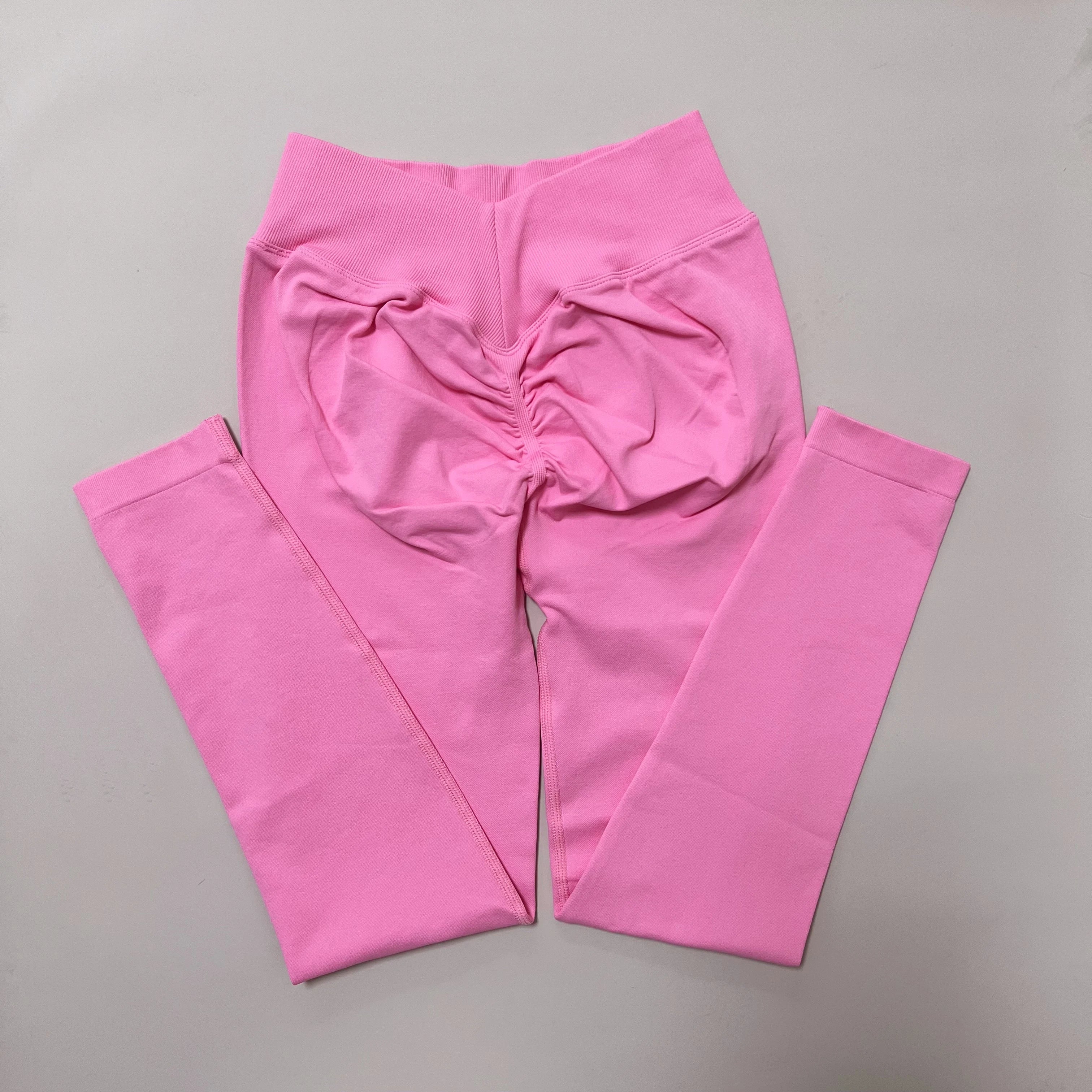 New Women V Back Athletic Leggings Fitness Exercise Yoga Gym Tights Workout Scrunch Butt Lifting Training Pants
