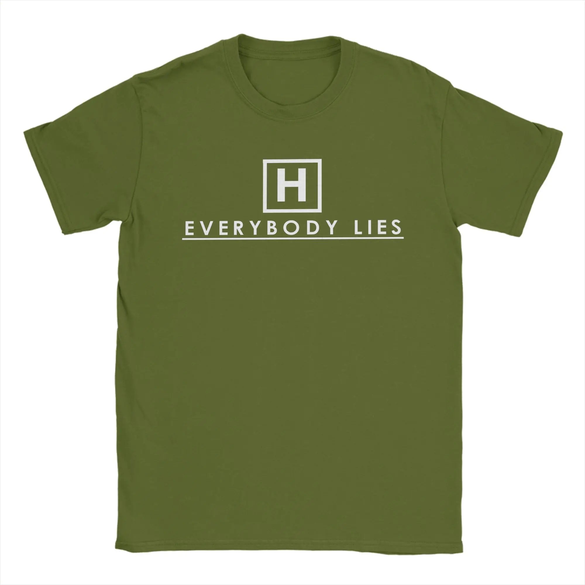 Men T-Shirts Dr Gregory House MD Vintage 100% Cotton Tees Short Sleeve Everybody Lies  T Shirts O Neck Clothes Adult