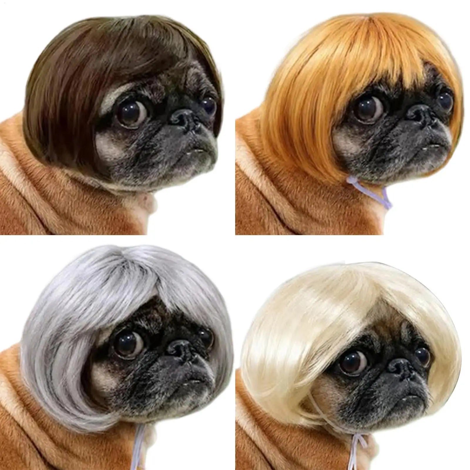 Pet Wig Accessories Dog Headdress Funny Costume Puppy Cosplay Dress Up Cute Pet Wig Cosplay Funny Props Head Accessories