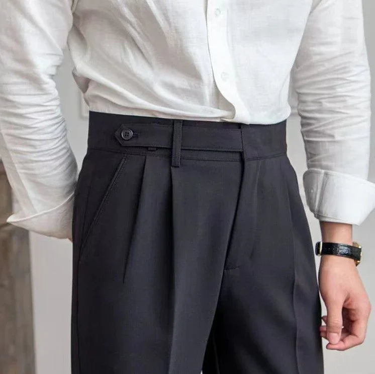 Classic Pleated Business Suit Trousers
