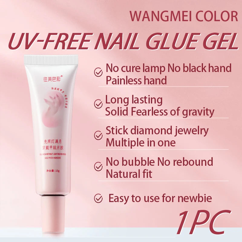 PERFECT COLOR,15ml,nail glue,nail stuff,press on nails,nail art,Quick Drying, Semi Solid, Long Lasting, No UV Light Needed