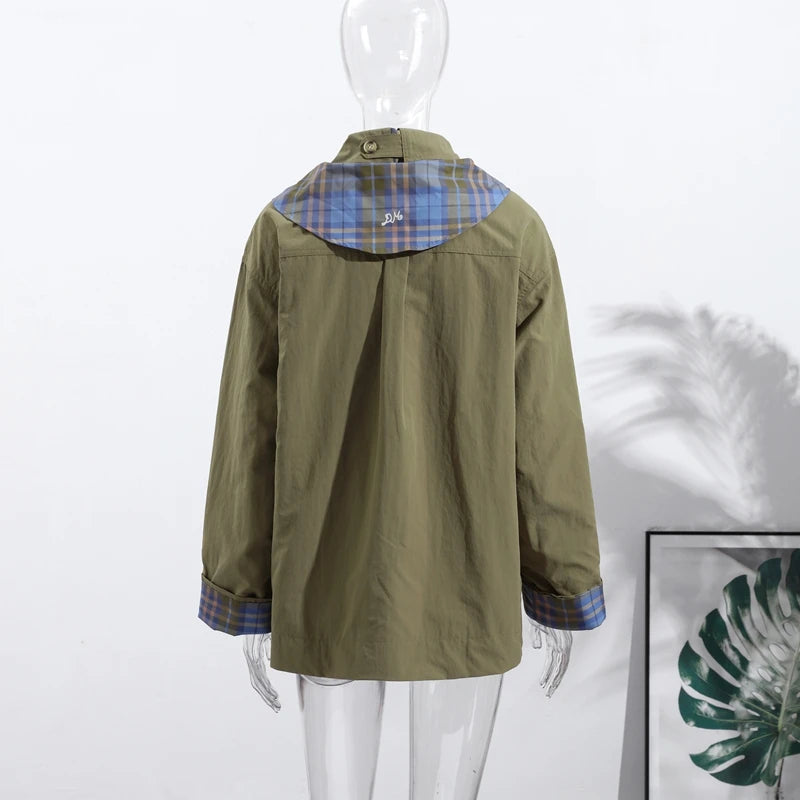 Casual Double Sided Women Coats Loose Long Sleeve Turn-Down Collar Pocket Female Jacket 2026 Autumn Fashion Lady Outwear New
