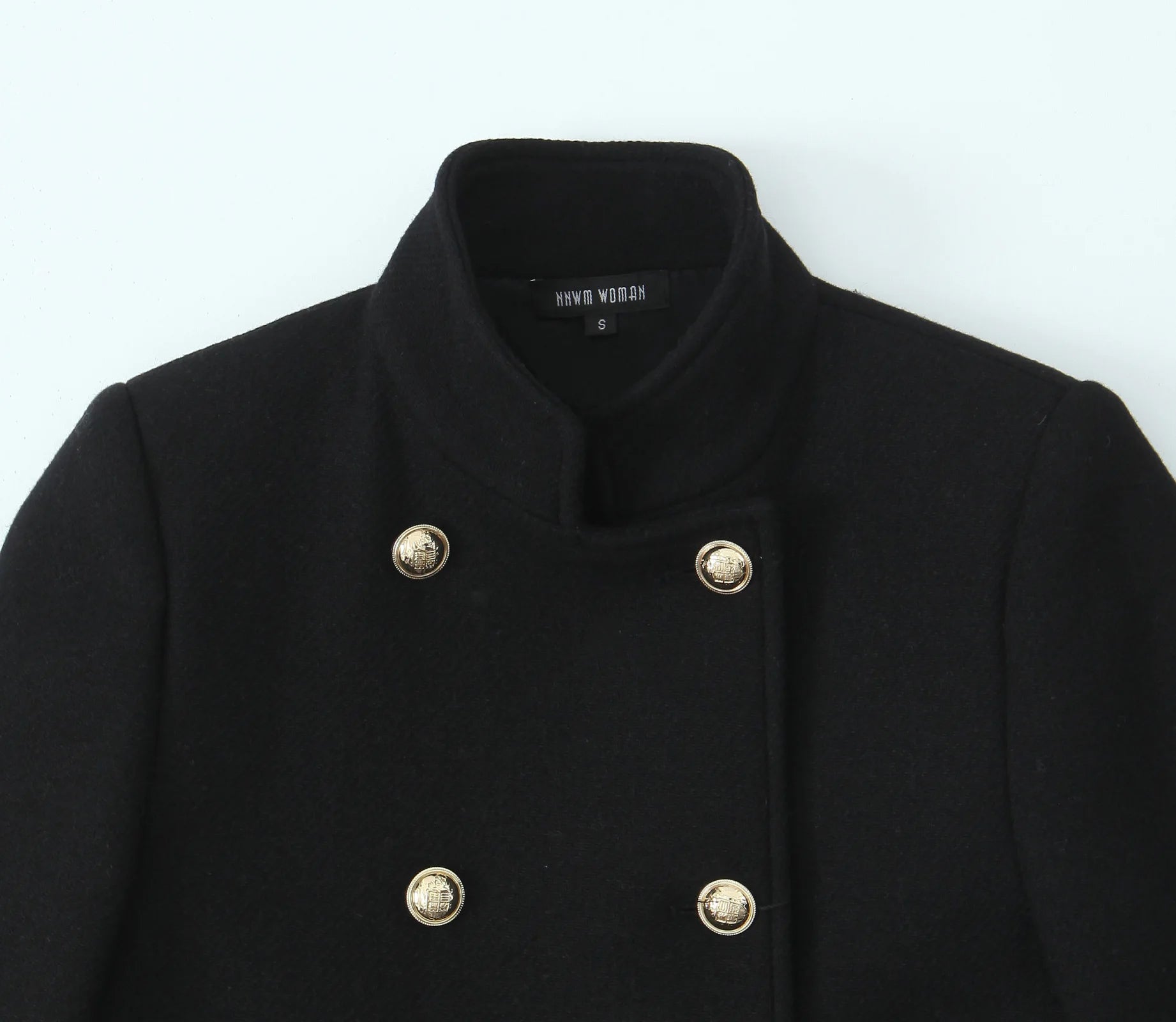 Retro Black Wool Long Coat