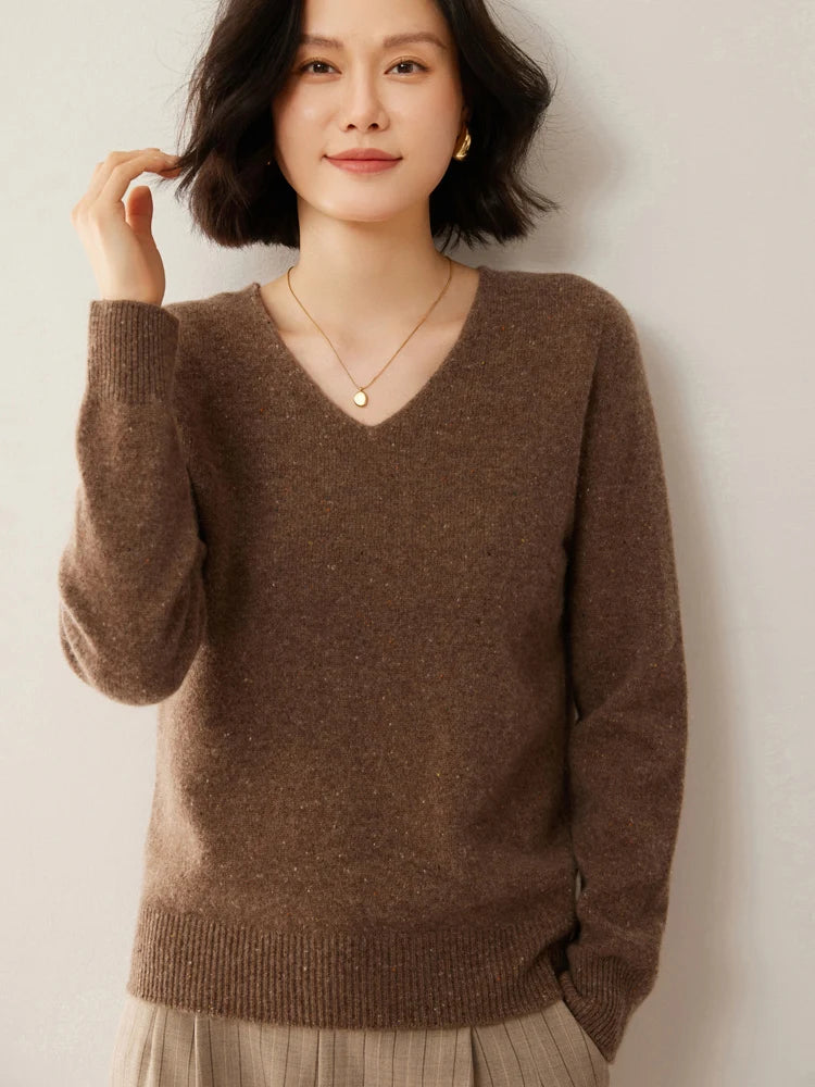 Merino Wool V Neck Sweater