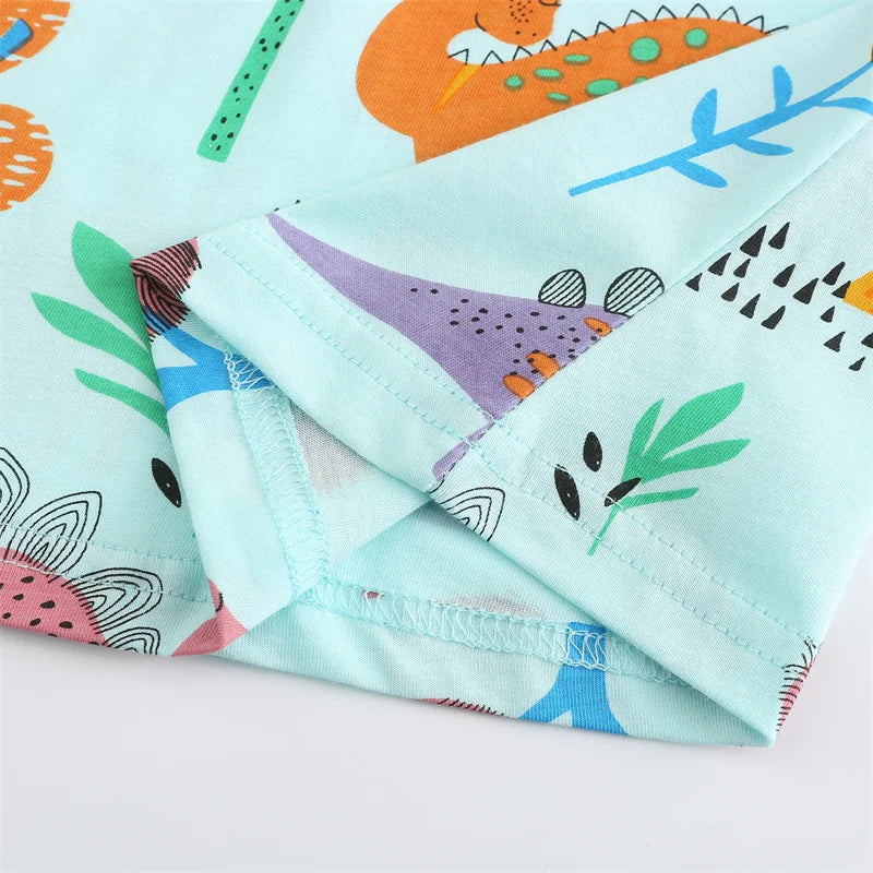 Dinosaur Print Cotton Girls Dress