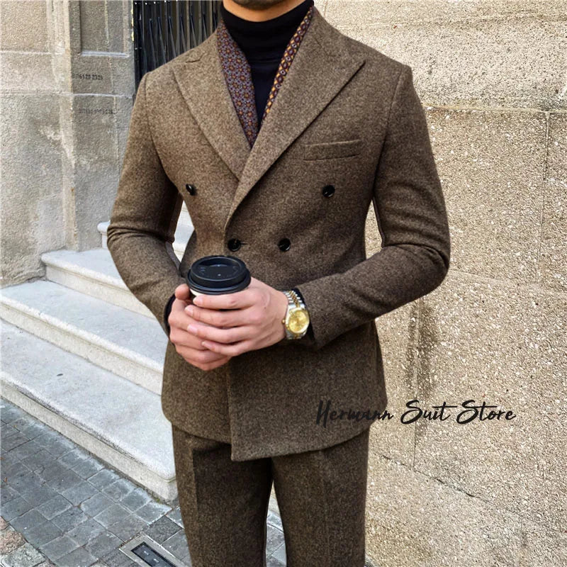 Modern Double Breasted Business Suit