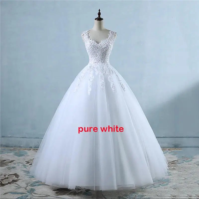 Sleeveless Wedding Dresses Classic Sweetheart Vestido De Noiva Luxury Lace Bridal Ball Gown Formal Robe De Mariee Customized