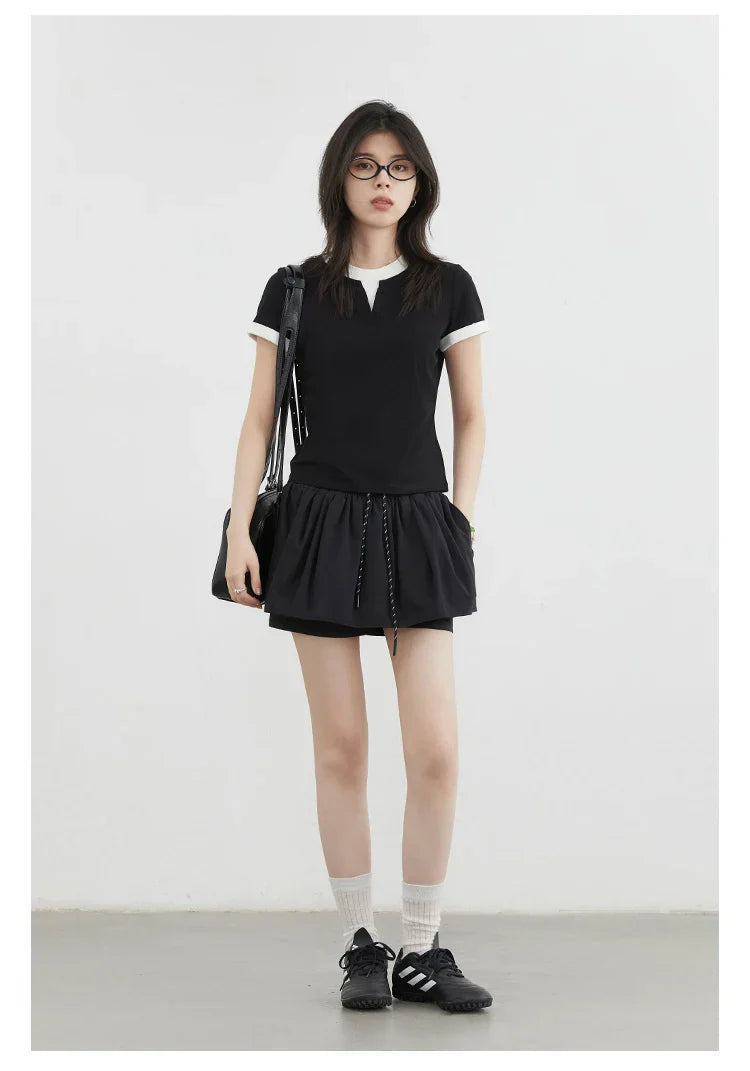 Color Contrast Patchwork Sport Tee