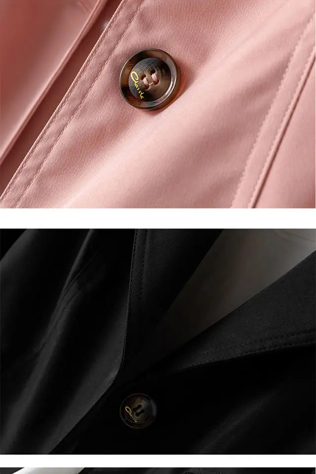 Slim Double Breasted Long Trench
