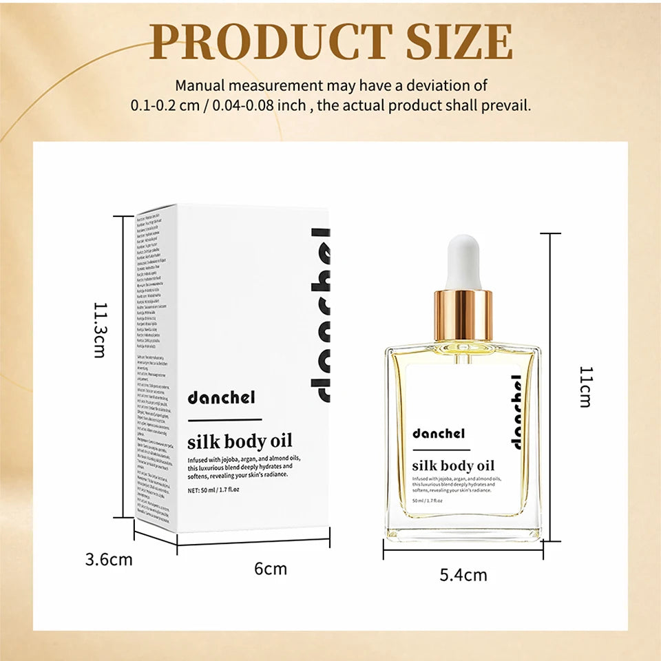 Silk Body Oil Face Body Versatile Care Fast Absorbing Deep Hydration Silky Smooth Brighten Even Tone Firm Skin Silk Body Oil