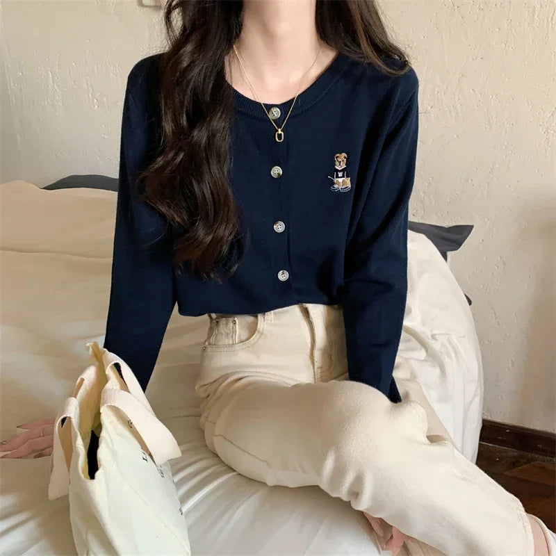 Korean V Neck Knit Cardigan