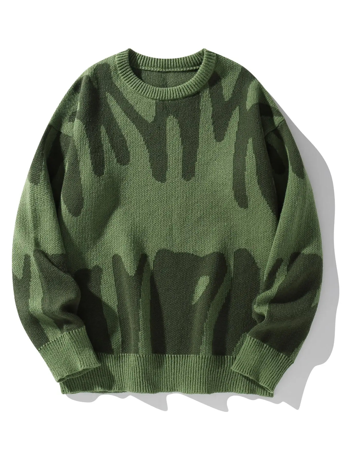 Geometric Knit Contrast Pullover Sweater