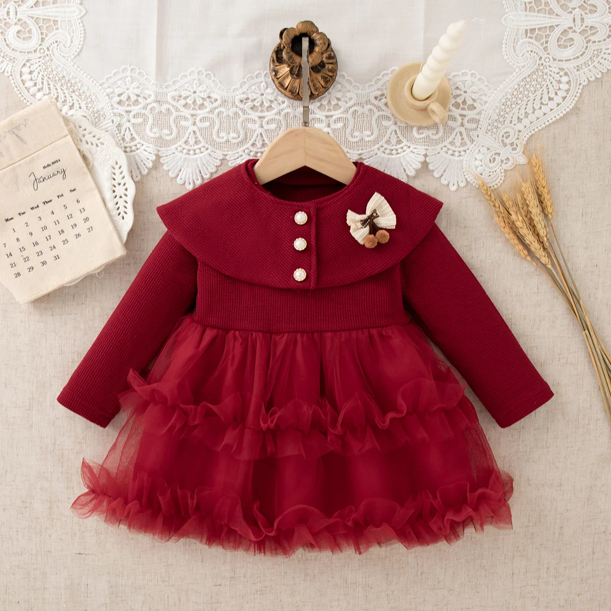 Bow Tulle Flower Baby Dress