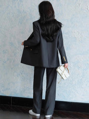 Elegant Peaked Lapel Suit Set
