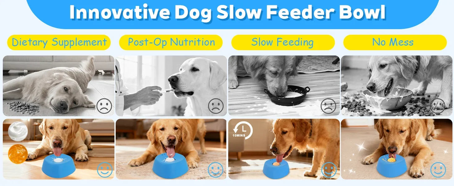 Liquid Slow Dog Bowls  Anti-slip Ball-shaped Bone Soup Dog Licking Bowl Licking Bowl for Healthy Eating Non-Slip and Anti-Chokin