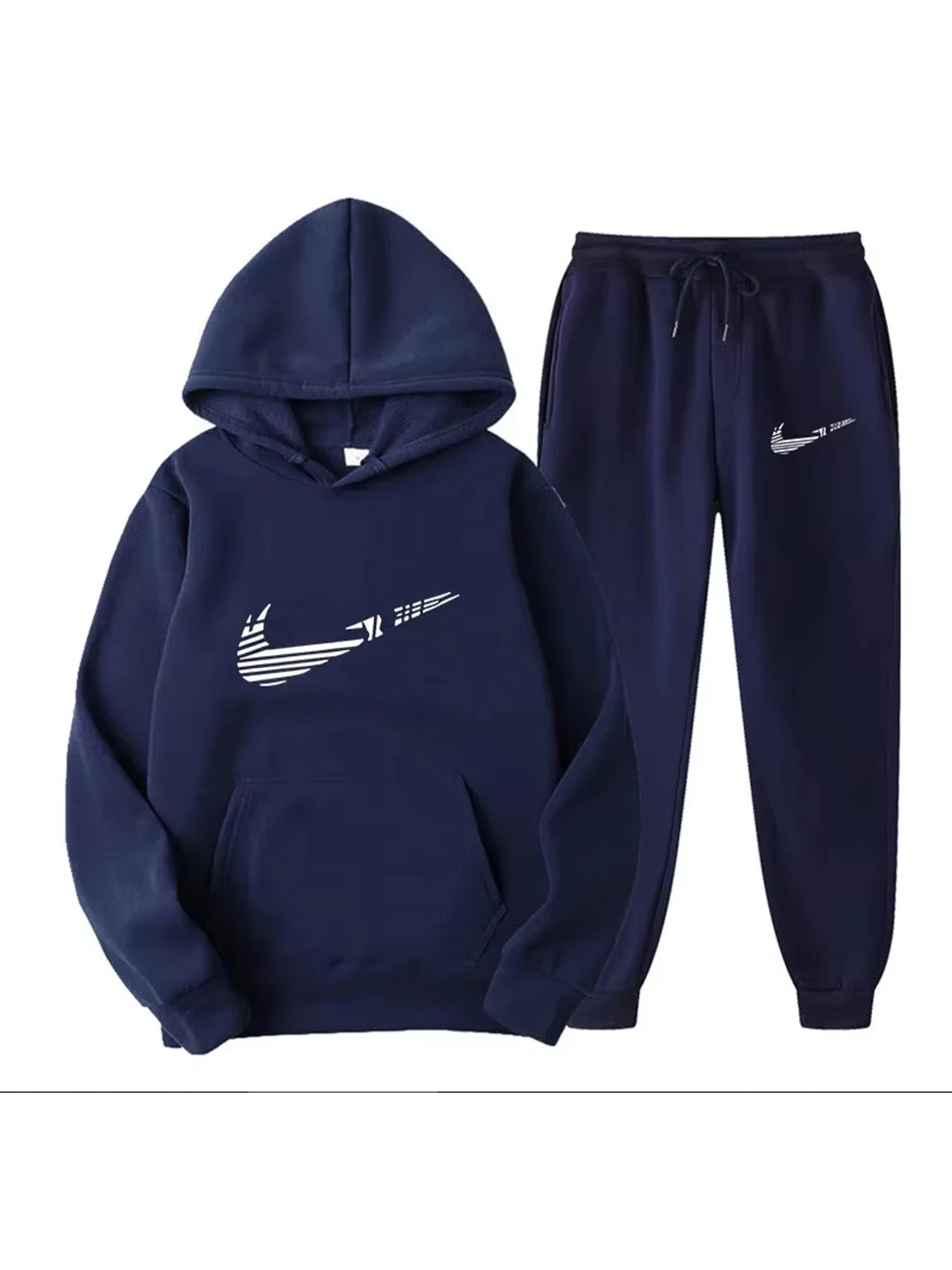 Men Tracksuit 2 Pieces Sets Hooded Sweatshirt +Drawstring Pants Male Hoodies Running Sportswear Men Women Autumn Sportwear