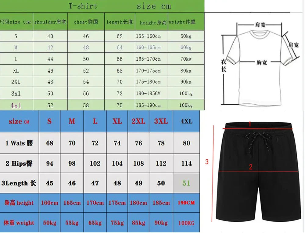 Men Summer Tiger Stripe 2 Piece Tracksuit Breathable Quick Dry Short Sleeve T Shirt Shorts Set Gym Running Sportswear