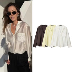 2026 New Women's Spring Shirts Fashion Loose Elegant Office Shirts Chic Street Comfort Youth Travel Holiday Shirt Tops