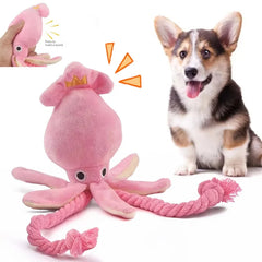 Pet Plush Toy for Small Large Dogs Cats Molar Toys Octopus Shape Interactive Cotton Rope Toy Dog AccessoriesTraining Squeaky