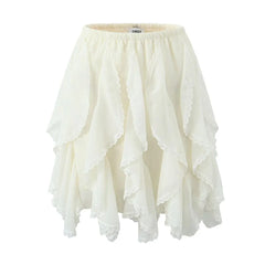 Summer Clothes Pleated Skirts Women Mini Skirts Luxury Designer Ruffle Skirts Elegant Japanese Y2k Black Lace Skirts Lace Trim