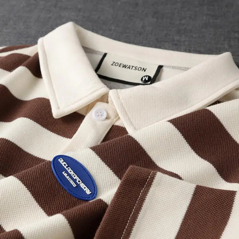 Striped Preppy Summer Polo Shirt