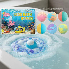 Kids Colorful Bath Bombs, Bath Color Fizzy Spa Balls Gift Set for Kids Bathtub Fun Relaxing Holiday Gift Toys for Kids Toddlers