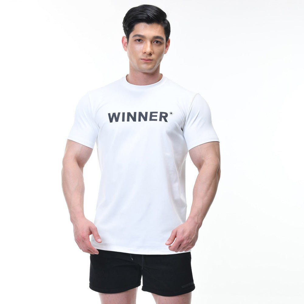 Men Muscle Shirt Slim Fit Bodybuilding Tshirt Men Workout Fitness Shirts Top Tees