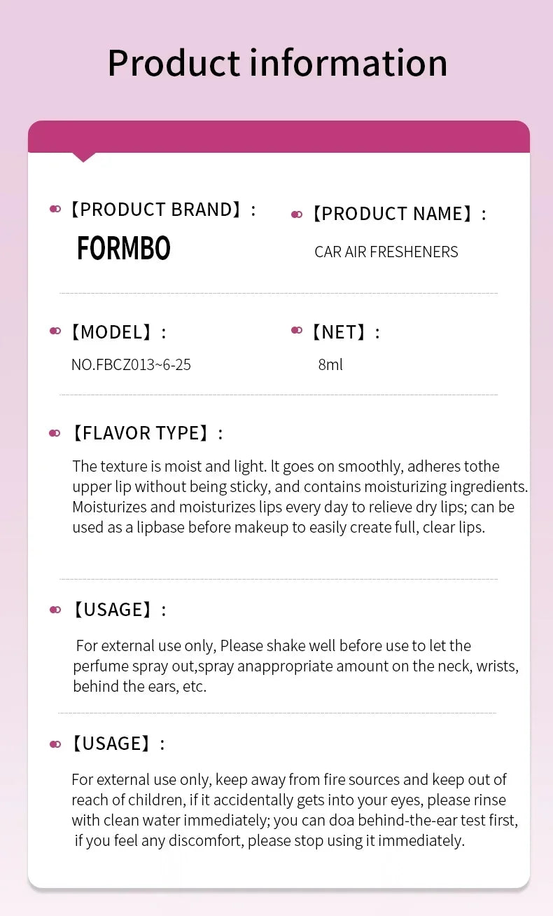 Perfume Bottle Car Perfume, Long-term Car Air Freshener, Car Perfume Used for Car Interior Accessories, Keep Charming and Fresh