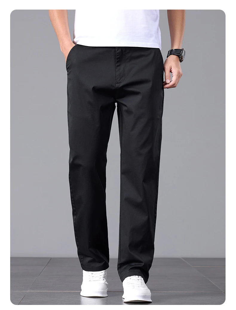 Stretch Cotton Straight Golf Trousers