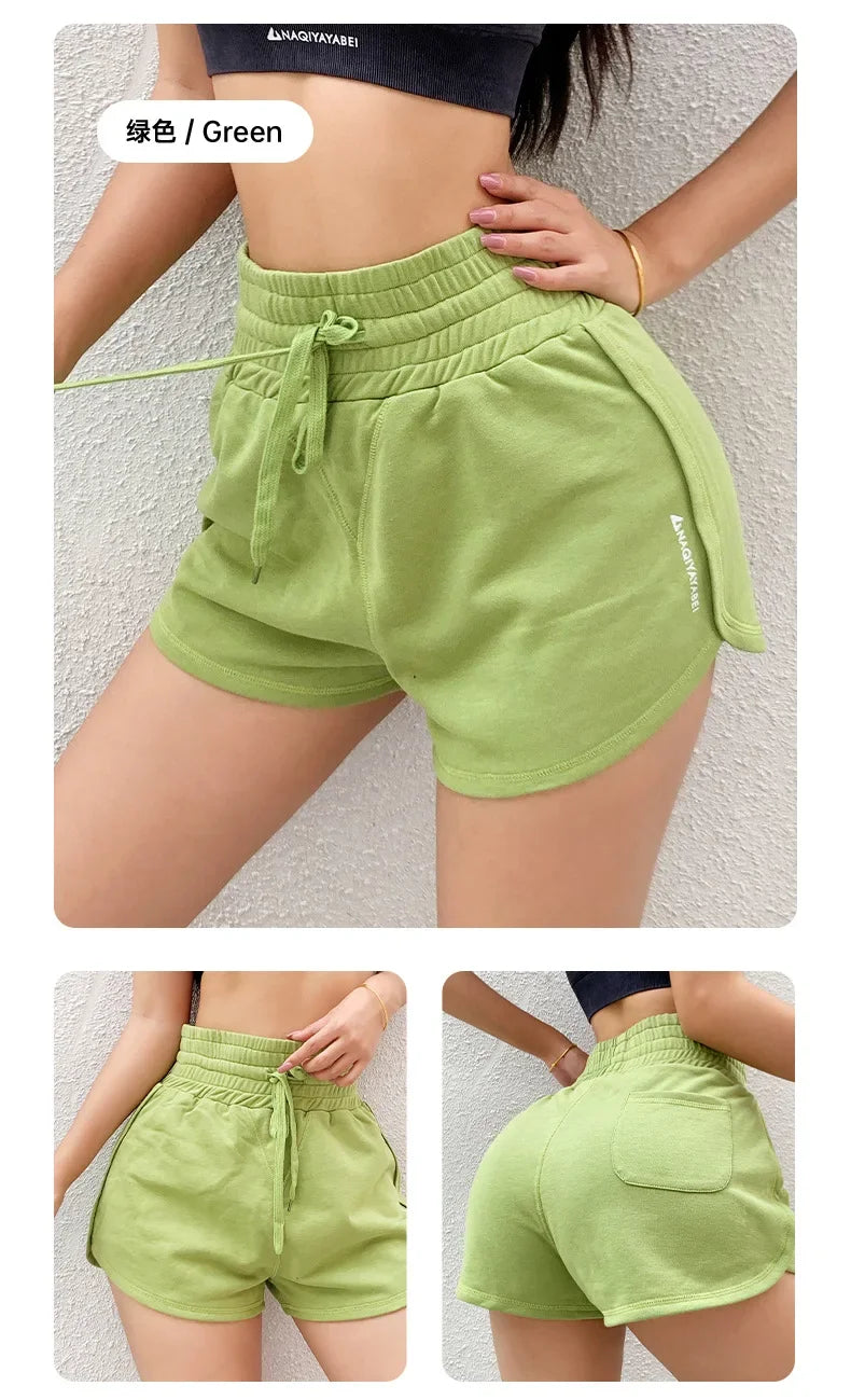 Summer Women Sport Shorts Loose Tennis Running Short Pants Gym Workout Yoga Shorts Pocket Quick Dry Training Bottom Beach Shorts