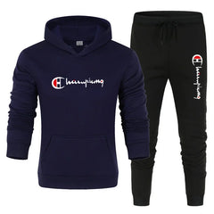 Men's 2 Piece Tracksuit Hooded Sweatshirt Sweatpants Casual Jogger Sportswear Streetwear Sets Male Sports Suits Outfit Clothing