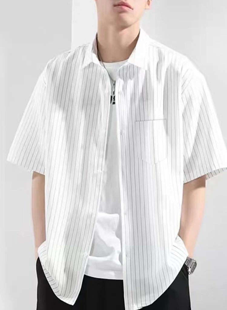 Classic Striped Summer Shirt Men