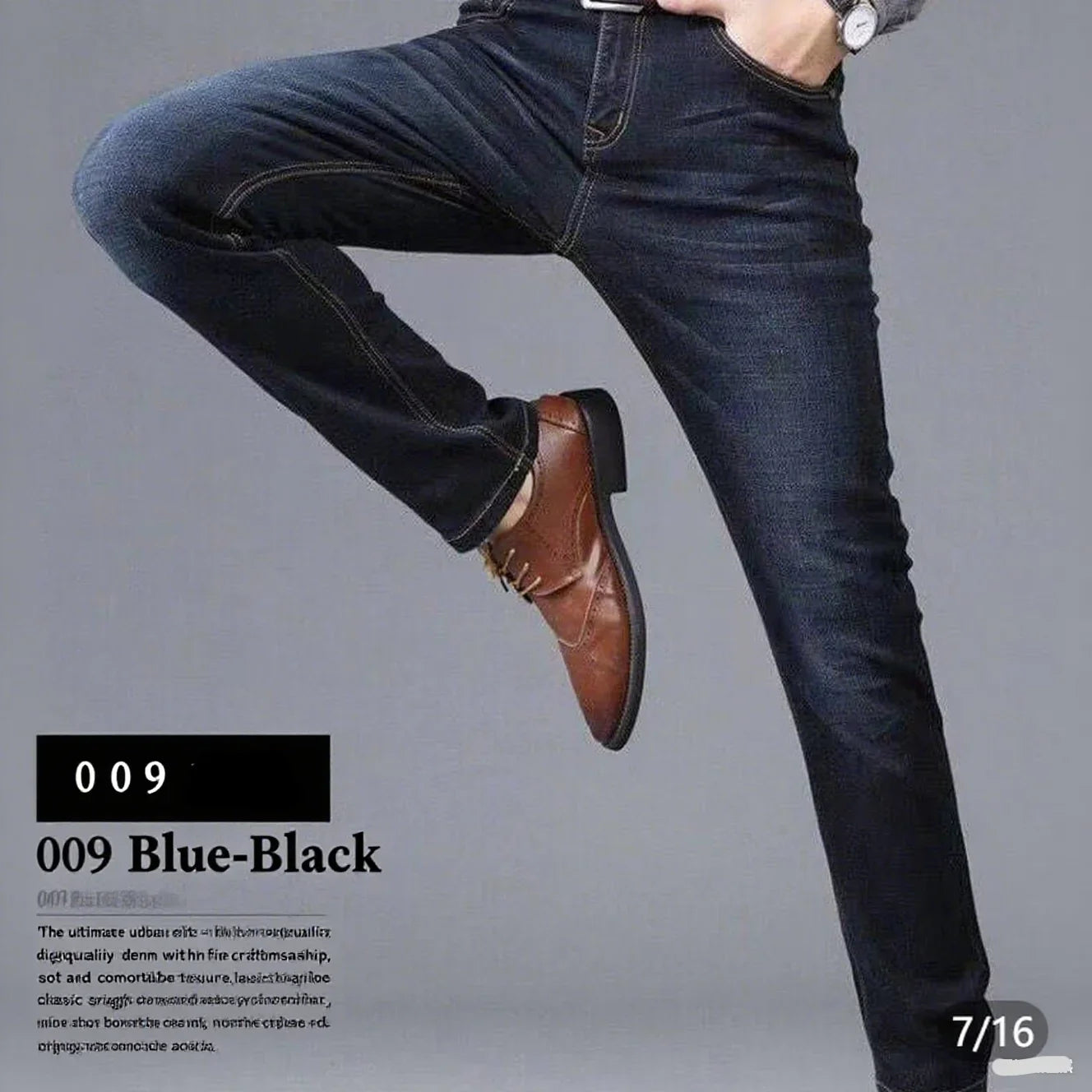 JEAN2026 Autumn/Winter New Men's Casual Pants, High-Quality Business Formal Sportswear Jeans, Straight-Leg Stretch Long Pants