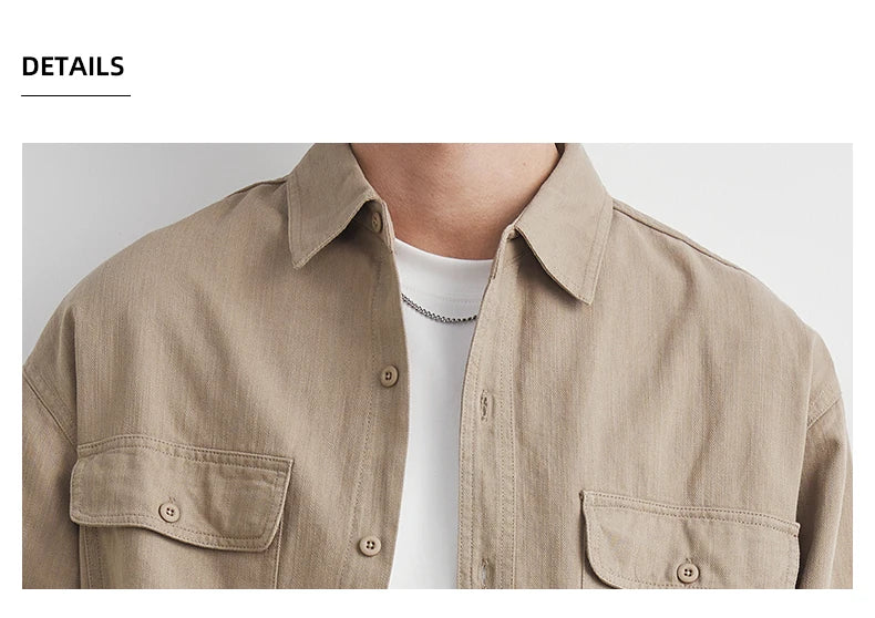 Vintage Cotton Workwear Shirt Men