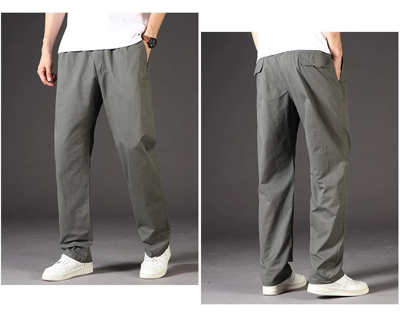 Loose Cotton Cargo Work Pants
