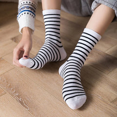 Colorful Striped Cotton Crew Socks