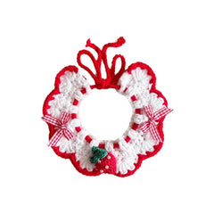 Pet Accessories Adjustable Flower Pet Scarf Bib Sweet Handmade Cat Strawberry Collar Decorative Cozy Cat Woven Bib Photo Shoots