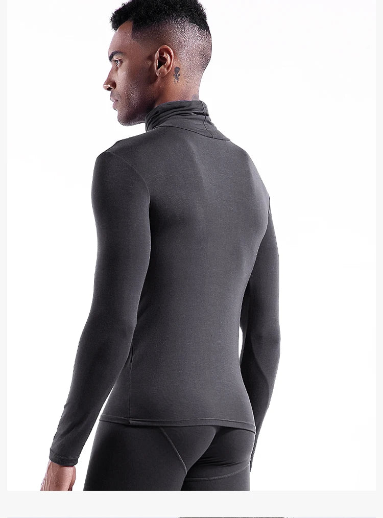 Autumn Winter Mens Turtleneck Sweaters Casual Thermal Long Sleeve Slim Fit Pullovers Stretch Basic Tops Sweatshirt Jumper TShirt