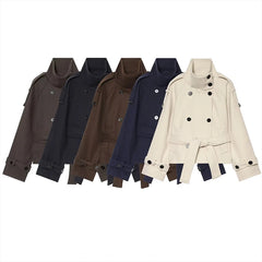New Women's Jackets & Coats Autumn 2026 Fashion Loose Belt Elegant Turtleneck Warm Winter Jackets Women's Chic Youth Street Coat