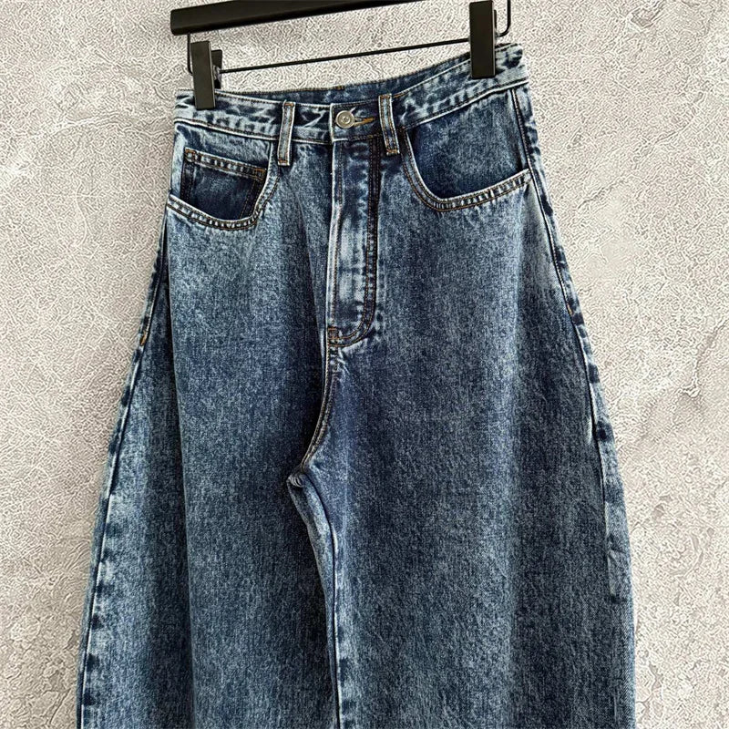 High Waist Straight Denim Pants