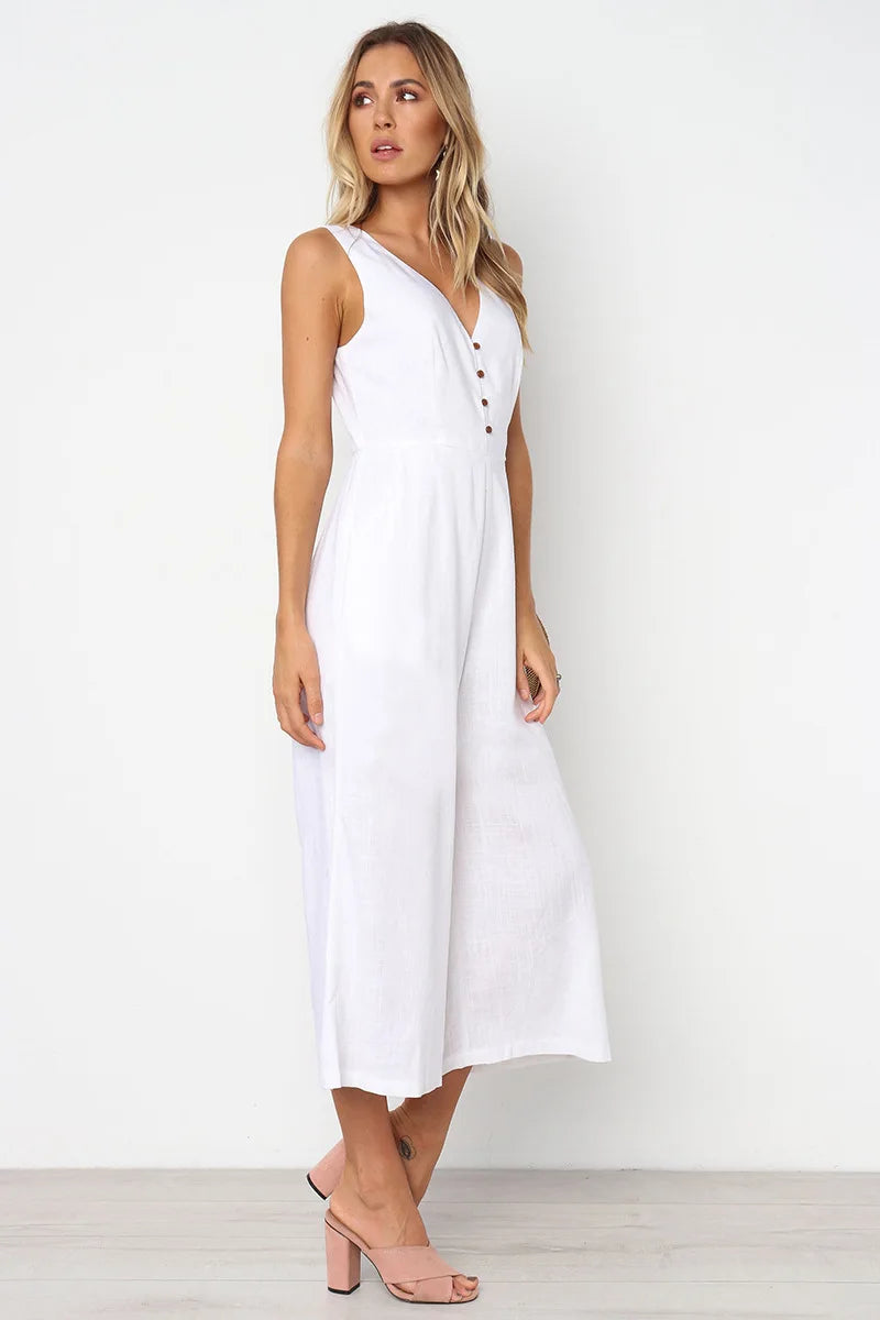 Urban V-Neck Streetwear Jumpsuit