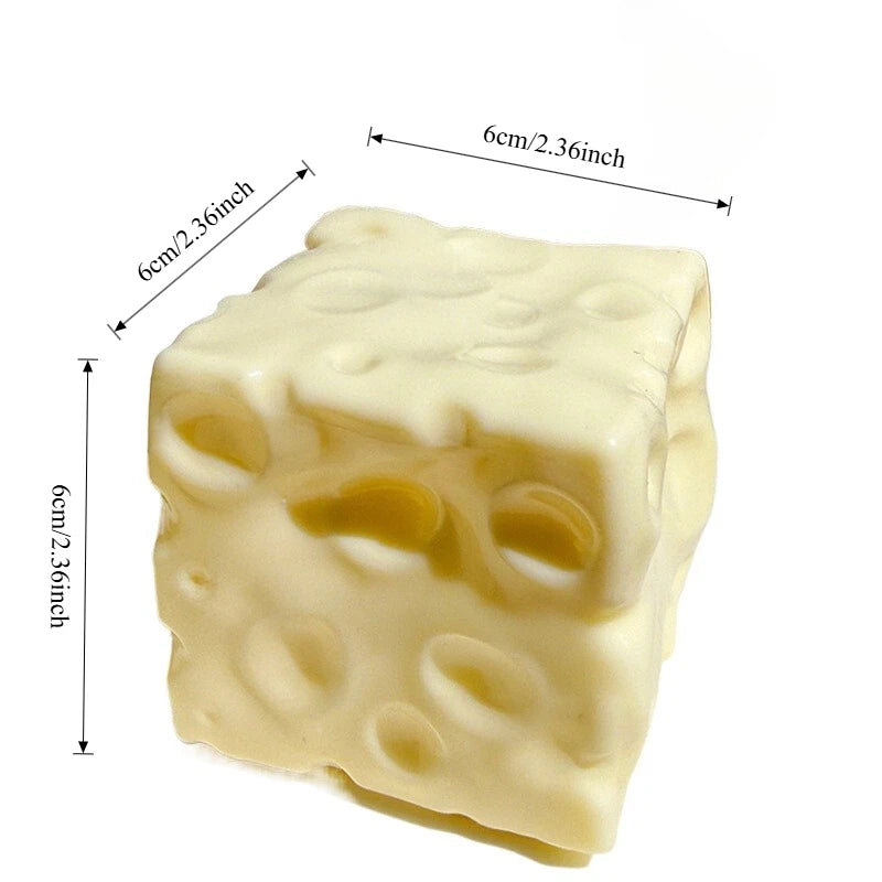 Shapeable Cheese Cube Stress Ball